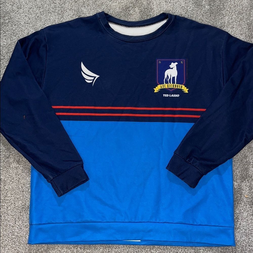 Ted Lasso Mens Blue AFC Richmond Football Soccer Futbol Track Sweatshirt XL